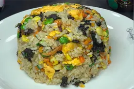 海苔炒饭的家常做法，没想到这么好吃，营养丰富，懒人一学就会视频封面