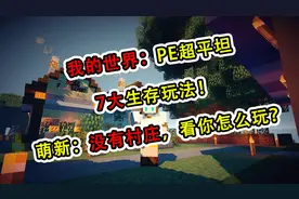 我的世界：PE超平坦7大生存玩法！萌新：没有村庄，看你怎么玩？