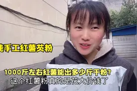 红薯芡粉终于晒干透，看总共多少斤？想放几年不坏当然要放高点点