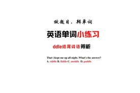 【英语单词小练习】riddle、fiddle、meddle和paddle