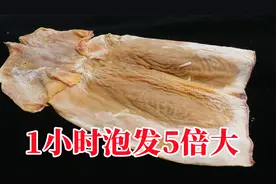 泡发鱿鱼时，用清水就错了！老渔民教你1个窍门，1小时泡发5倍大