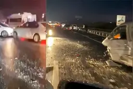 吉林强雨雪后路面似镜面，致京哈高速连环撞击，全省高速全线关闭视频封面