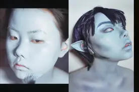 【爱总】00后cos蓝精灵妆容教程 过程难以言喻