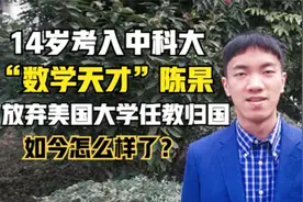 数学天才陈杲：14岁考入中科大，放弃美国大学任教归国，现状如何