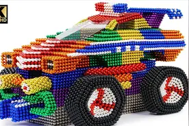 DIY巴克磁球制作，越野警车模型，抓坏人跑得快！视频封面