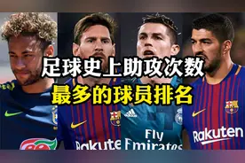 足球史上助攻次数最多的球员排名，梅西、穆勒、苏亚雷斯前三视频封面