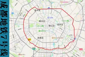 成都地铁7号线（火车北站-火车北站）行驶路线示意图