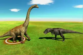 霸王龙和最大的恐龙腕龙展开了殊死较量，最终谁能获胜？视频封面