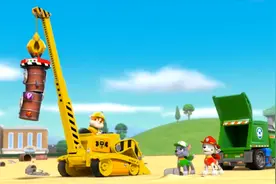 汪汪队立大功全集：电磁铁惹来的麻烦，铁垃圾被吸在毛毛的卡车上视频封面