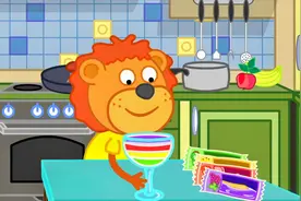 小狮子一家：小狮子的彩色冰激凌，用什么制作的呢，好漂亮视频封面