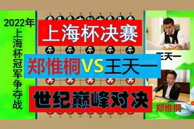 上海杯决赛：王天一击溃郑惟桐，中残宇宙最强招法屡让胡荣华称赞