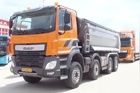 真漂亮，DAF的前四后八翻斗车，没看明白，这车如何挂挡？