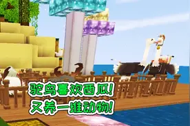 迷你世界97：驼鸟喜欢西瓜，又养一堆动物！宝妈趣玩视频封面