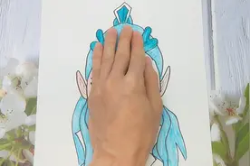 只需把手掌放在普通纸手绘敖丙，用简单画法帅气又好看手势图