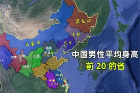 中国男性平均身高前20的省，没想到江苏河南差不多，台湾天津接近视频封面