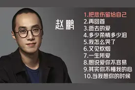 赵鹏十首低音好听歌曲《把悲伤留给自己》《再回首》《又见炊烟》视频封面