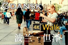 4K闲逛波兰街头 | 被3个小女生搭讪 | 玩着100年前老照相机的少女视频封面
