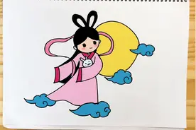 中秋节学画简笔画，教你手抄报里的嫦娥怎么画