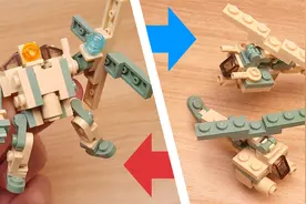 快来围观！51个零件拼搭直升机合体机器人双子直升机 乐高MOC教程