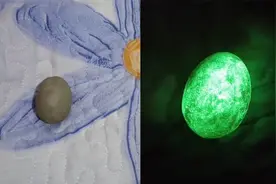 男子昆仑山脉捡到神奇石头，见光变色关灯还通体发绿：太美了！