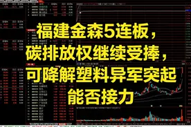 福建金森5连板，碳排放权继续受捧，可降解塑料能否接力？视频封面