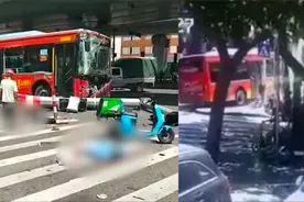 监控曝光!厦门一公交失控撞倒信号灯,一人跳下自行车躲过一劫视频封面