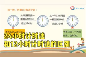 三年级数学，24小时计时法和12小时计时法的区别