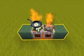 迷你世界：火烧平底锅教学 顺便煎个鸡蛋 放家里能烤肉 都是美味