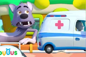 儿童趣味动画：大灰狼太饿了想吃蛋糕，最后饿进了医院~视频封面