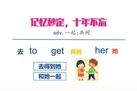 英语单词 together 咋记？它意为共同，就记和这个女孩一起做事情