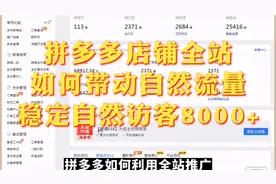 拼多多店铺全站，如何带动自然流量，稳定自然访客8000+视频封面