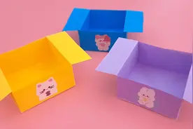 教你折简易桌面纸盒子，装点小东西很实用，手工DIY折纸教学