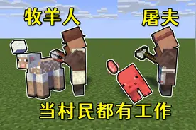 我的世界：假如给村民都添加工作？渔夫能钓鱼，石匠能切石头！