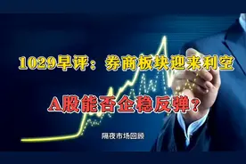 1029早评：券商板块迎来利空 A股能否企稳反弹？视频封面