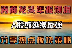 1.13早评：券商龙头年报预增，A股或延续反弹？分享热点板块策略视频封面