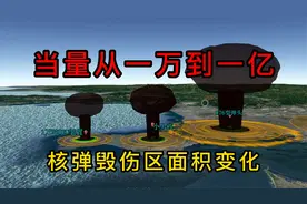 核弹当量从一万吨到一亿吨，毁伤区面积变化视频封面