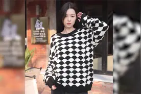 毛儿手作【第M731期】黑白配 初雪拼色针织毛衣棒针编织教程上