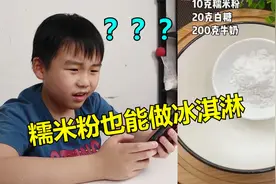 跟网上教程学用糯米粉做冰淇淋，据说不用奶油也能奶香十足？！视频封面