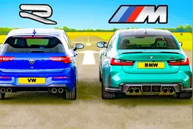 四缸和六缸有什么差别？高尔夫R单挑宝马M3，答案一目了然！