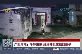 一头牛闯入村民家，眼看就要冲向小朋友，妈妈瞬间把孩子拉回屋内视频封面