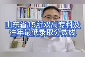 山东省15所公办双高专科及往年最低录取分数线视频封面