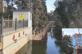 全长21公里的昆明嵩明普沙河，丹凤桥旁的河畔有教堂和精致小游园