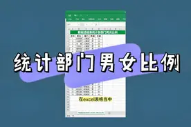 用数据透视表快速统计各部门男女比例。视频封面