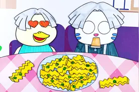 手绘定格动画：可达鸭吃狼牙土豆，铁板煎的非油炸更健康哦视频封面