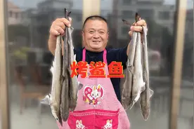 花74元买6条鲨鱼，阿胖山烤鲨鱼来吃，还别说，挺香的！视频封面