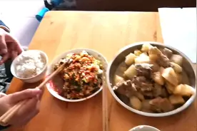 蓉漂梅子：排骨红烧白萝卜，清淡又好吃，实在是太香了