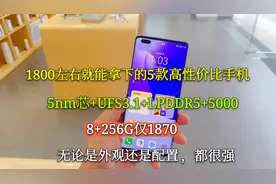 5款1800就能拿下的高性价比手机，无论是外观还是配置，都很优秀视频封面