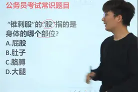 公务员文学常识判断：“头悬梁锥刺股”中，“股”是身体哪个部位