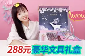 开箱288元的豪华文具套装，全是粉色少女心的文具，简直太好看了视频封面