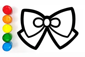 创意填色儿童简笔画 3分钟给6个蝴蝶结画上美美的图案 你喜欢哪款视频封面